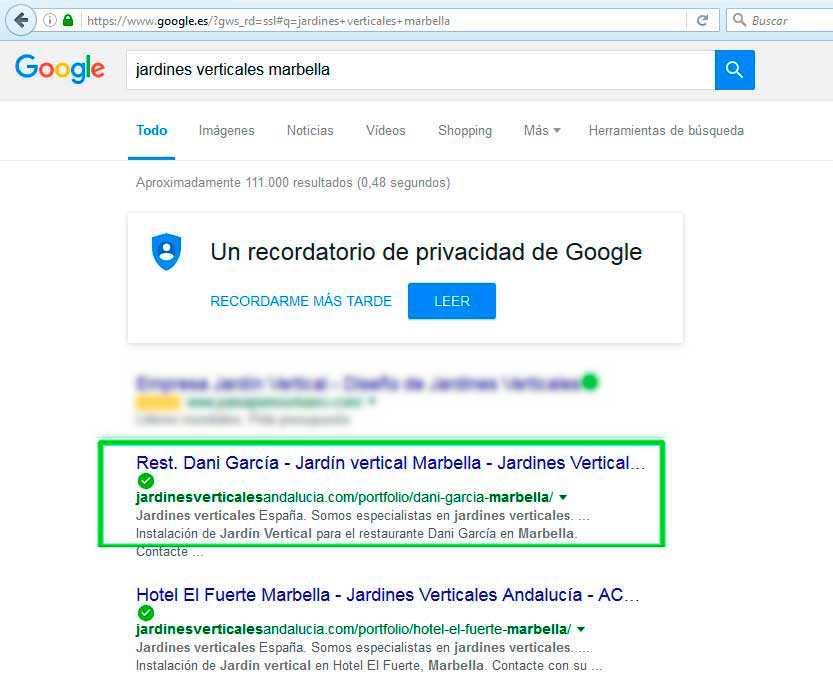 web positioning SEO marbella ACER gardening