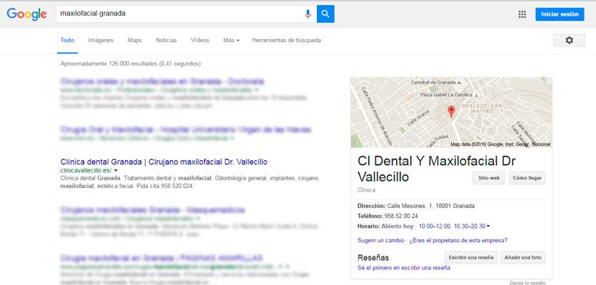 Granada web positioning one-dental-granada-google